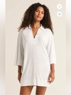 Women's Medium Z Supply Mallory Slub Cover Up in White - NWT